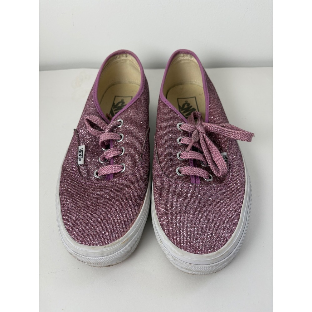 Vans Authentic Purple Glitter Low Top‎ Sneakers Womens 7.5 Mens 6 Sparkly Skate
